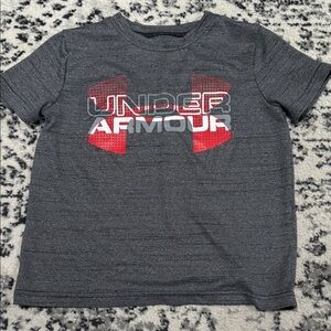 Under Armour Kids Charcoal and Red Tee